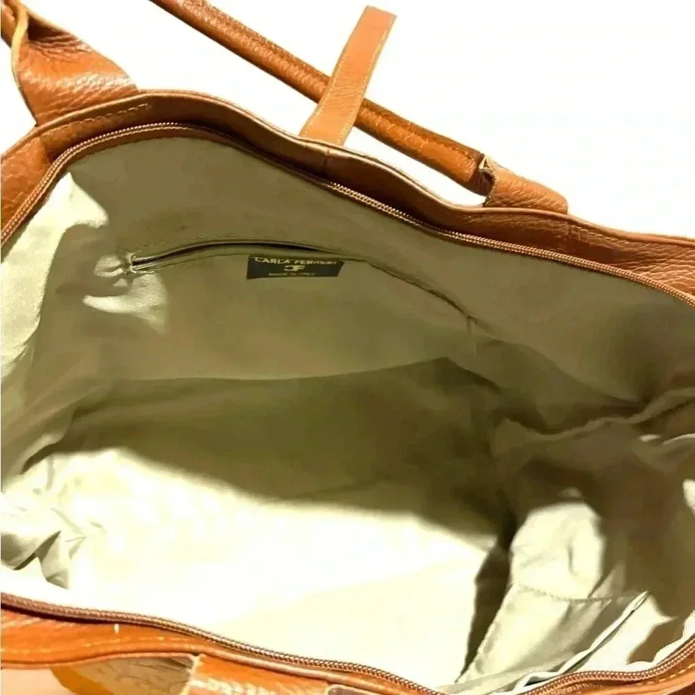 Carla Ferrert  mustard leather shoulder handbag